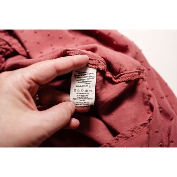 Free People Everyday Girl swiss dot longsleeves button down blouse M boho - Picture 7 of 8